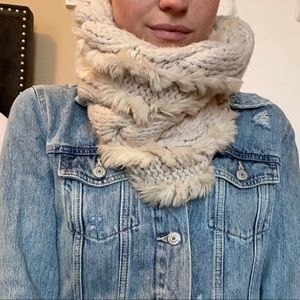 Loft Furry Knit Infiniti Scarf